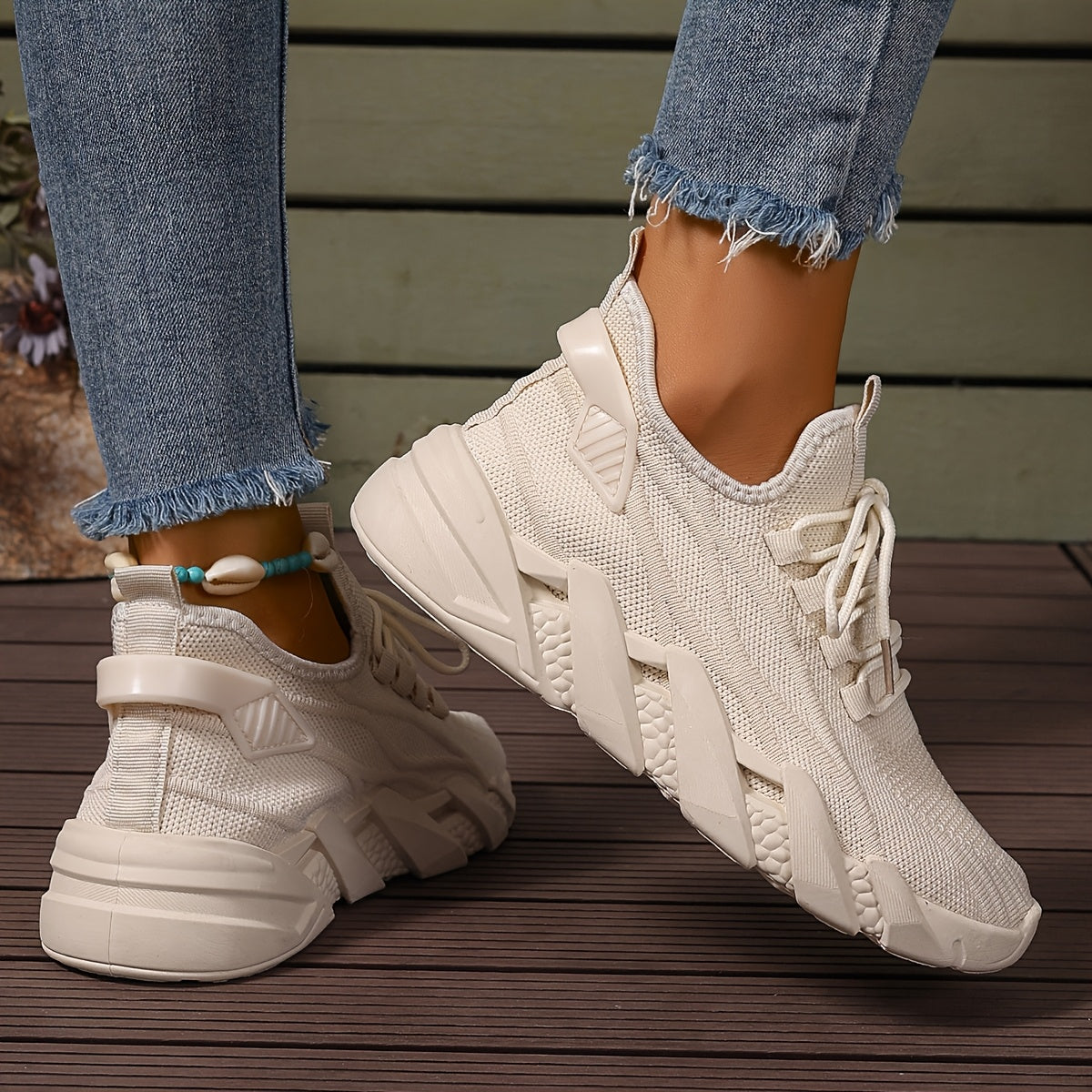 Ayollar uchun nafas oladigan, engil, pushti rangli trikotaj sport poyafzallari, pastki qismi, kundalik yurish va yugurish uchun mos