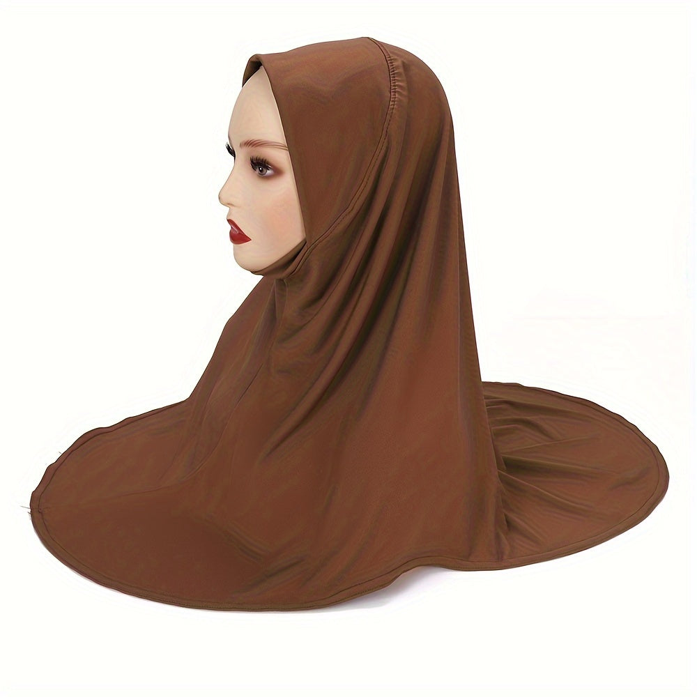 Women's Polyester Hijab Breathable Knit Solid Color Easy Wear