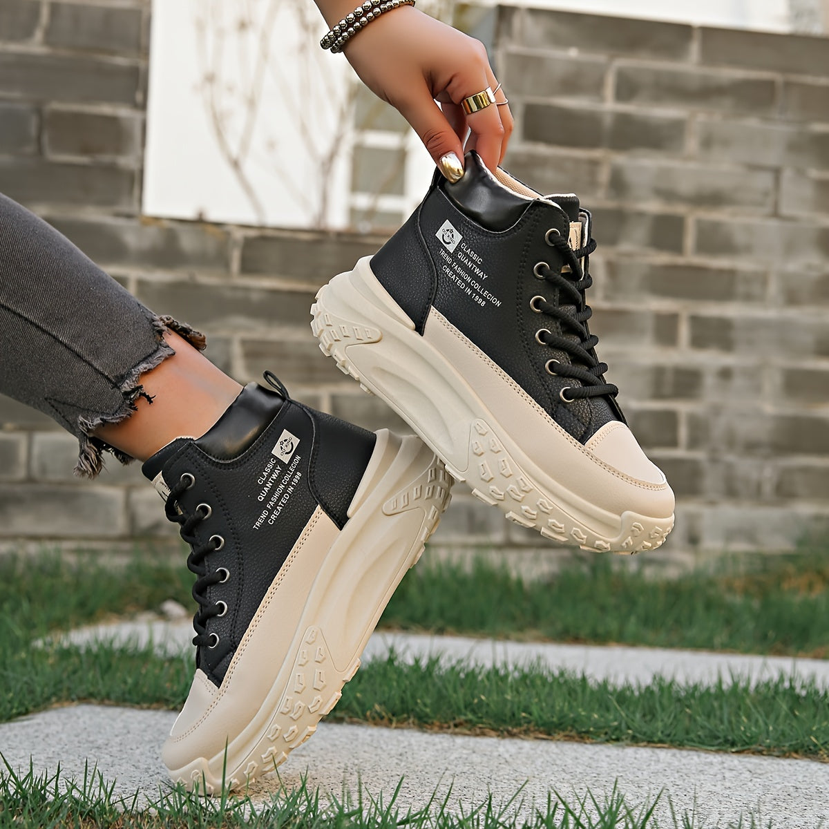 Women's Non-Slip Casual Leather Sports Boots for Autumn Winter