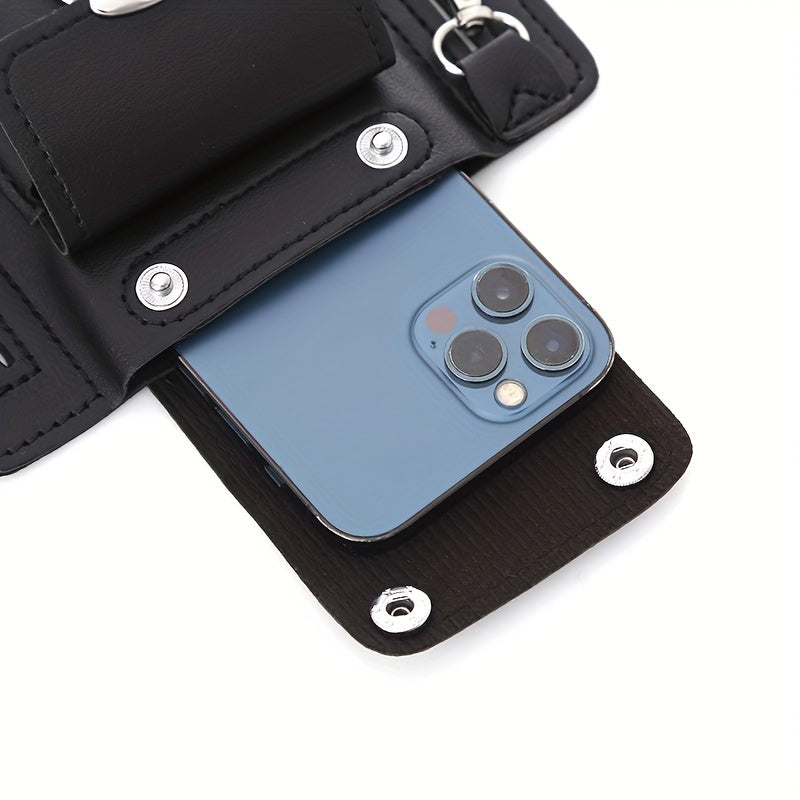 Men's Black Waterproof RFID Blocking Phone Holster with Secure Lock and Hook