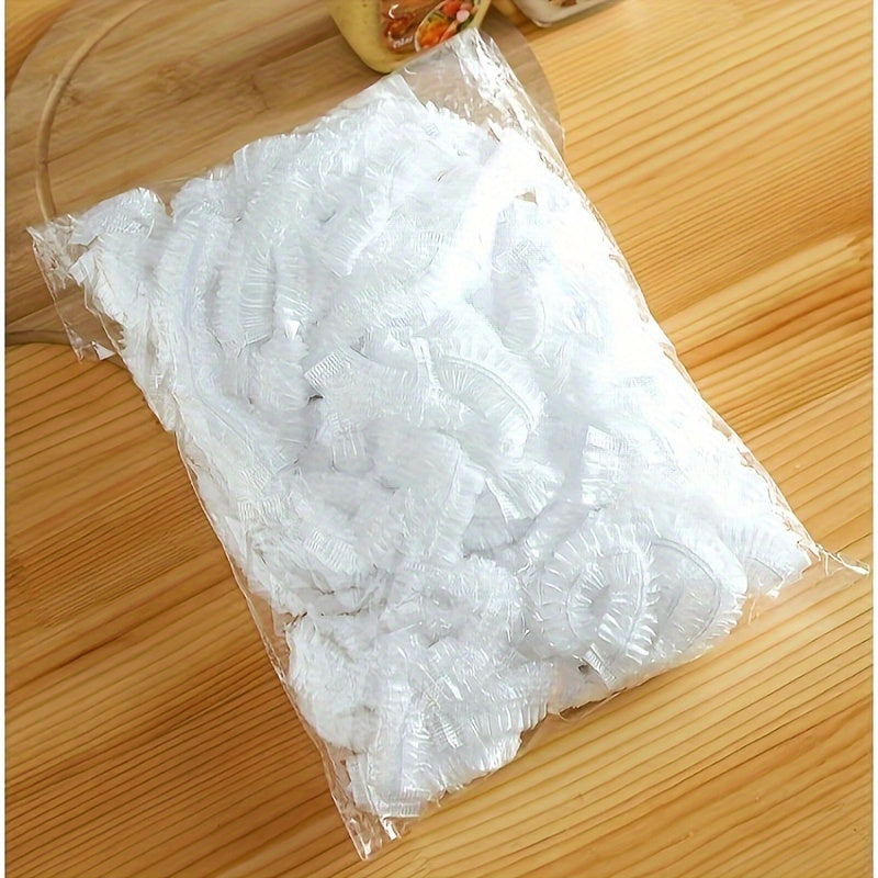 100/500 dona elastik oziq-ovqat saqlash qopqog'lari, qayta ishlatiladigan, hidi o'tkazmaydigan, chang o'tkazmaydigan