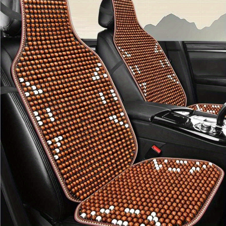 Car Seat Cooling Pad Summer Breathable Wooden Bead Single Seat Cushion