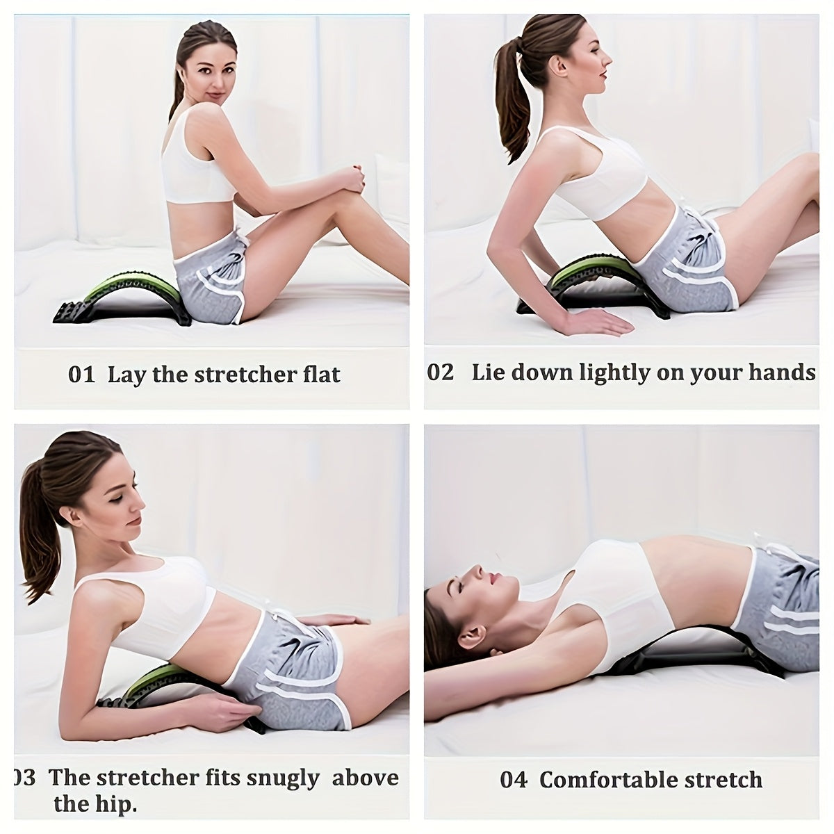 Back Stretcher for Lower Back Pain Relief Adjustable Exercise Yoga Pilates Equipment