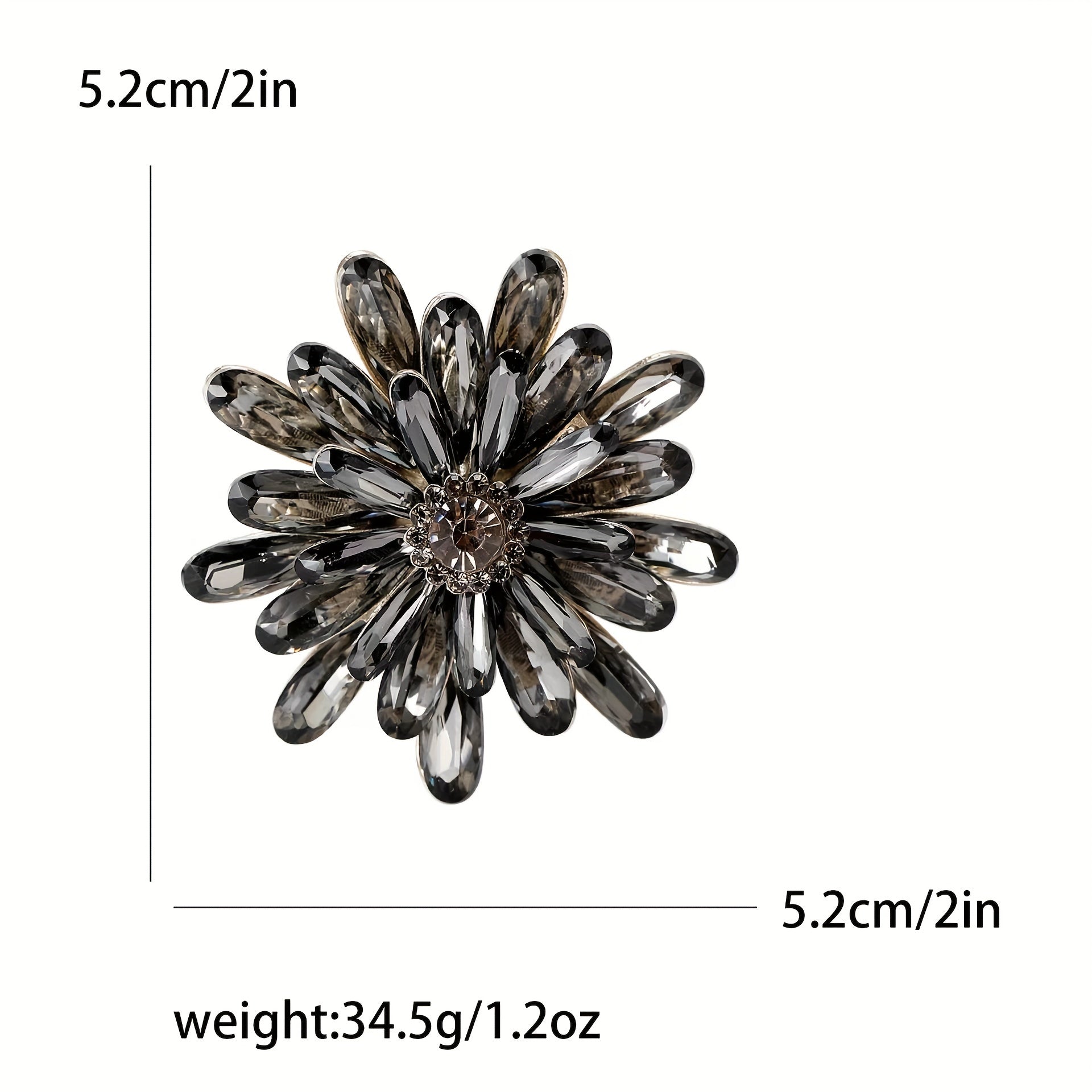 Sunflower Brooch Pin with Rhinestone Detail Alloy Jewelry for Women