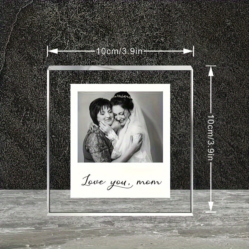 Acrylic Photo Frame for Mom Engraved Dear Mom I Love You Indoor Outdoor Decor