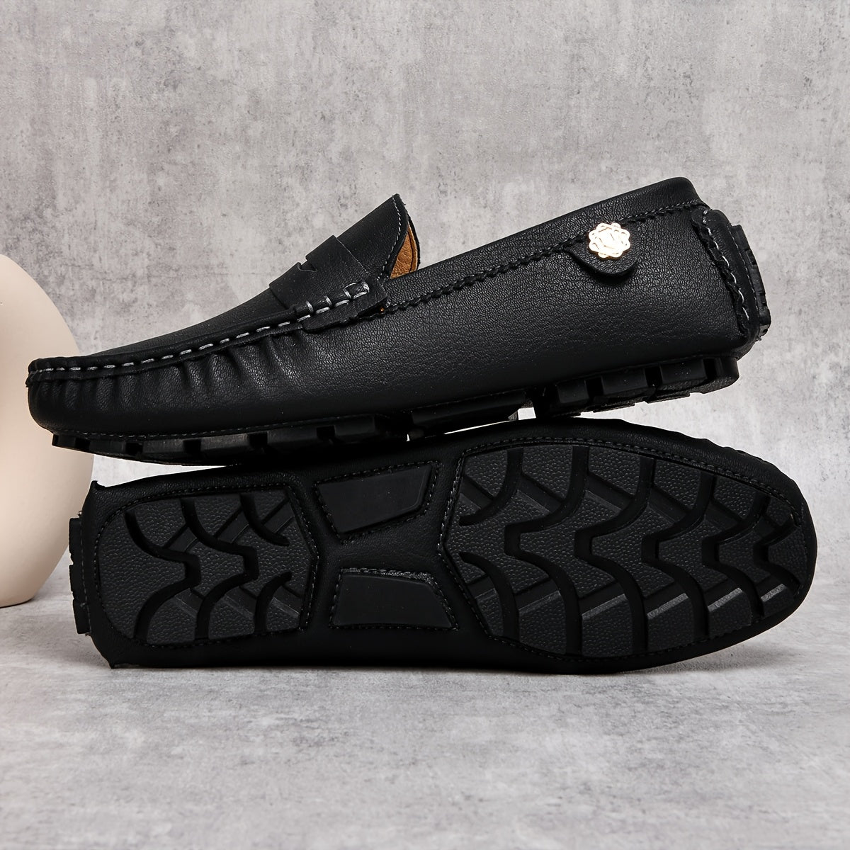 Мужские повседневные мокасины-слипоны с резиновой подошвой, всесезонные, противоскользящие, комфорт