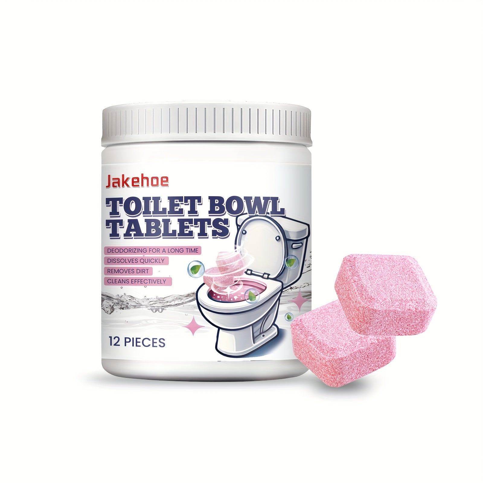 Qoldiqsiz Qaynoq Tabletkalar - Toza Tualet Qozonlari Uchun - Dog'lar va Kirlarni Natriy Vodorod Bikarbonat Formulasi Bilan O'chiradi, Uy Tozalash Uchun Ideal.