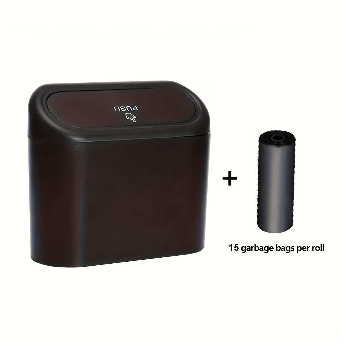 Compact Car Trash Can with Lid Leakproof Waterproof Includes Garbage Bags for Vehicle and Home Storage