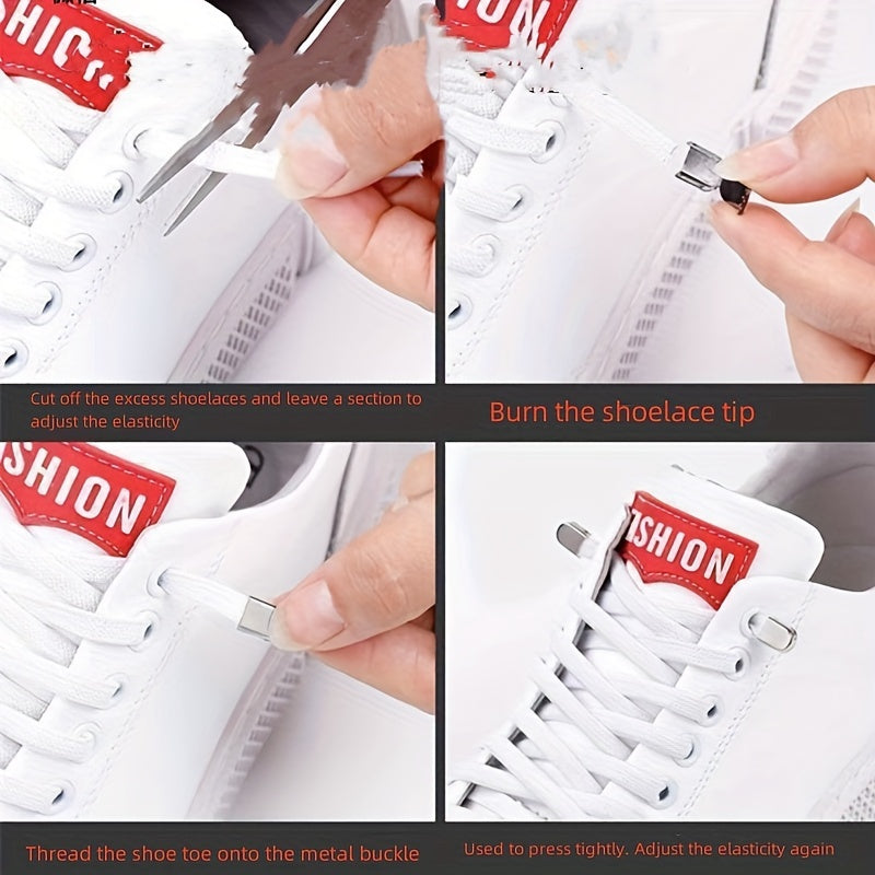 12 Pack Metal Shoe Clips No-Tie for Men and Women Durable Solid Color