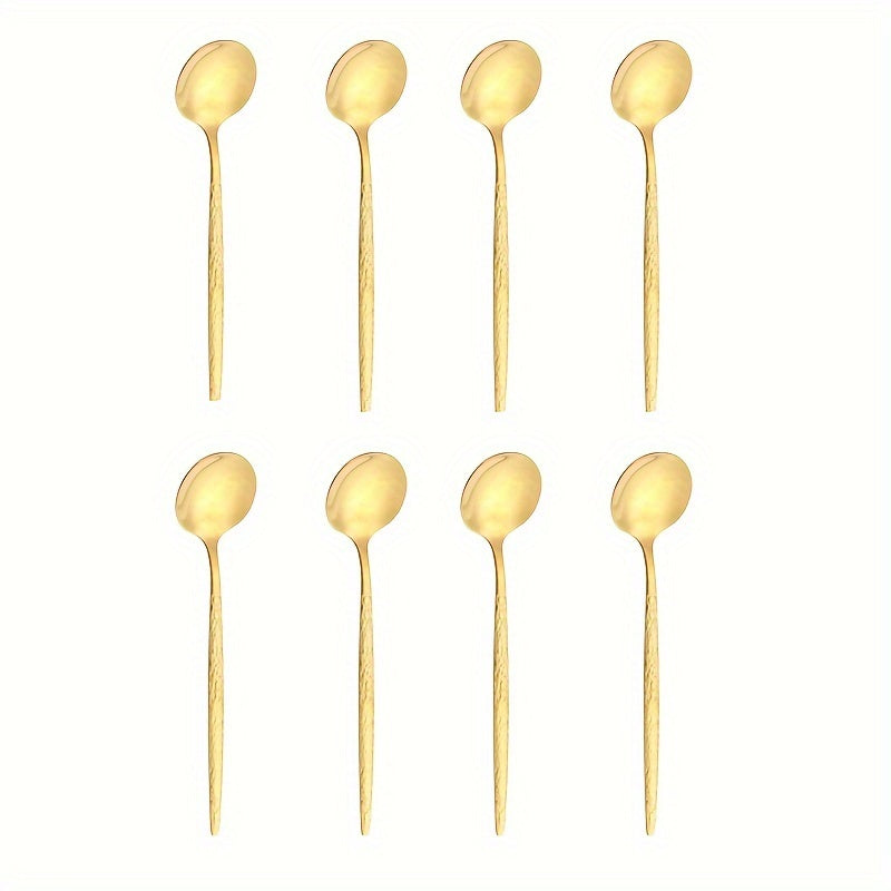 Set of 2 4 or 8 Silver Gold Coffee Spoons Stainless Steel Small Stirring Utensils