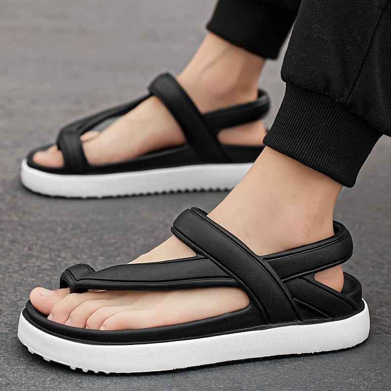 Women's EVA Flat Sandals Black and White Slip-On Open-Toe Casual Shoes