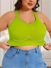 Women's Breathable Sports Bra Plus-Size Support Removable Padding
