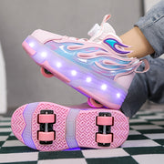 Patines LED para niños para uso en exteriores, unisex, para todas las estaciones, con ruedas dobles