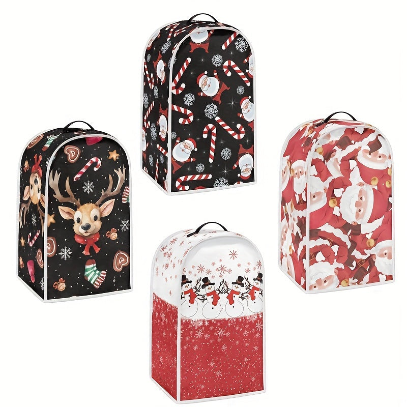Christmas Themed Universal Blender Dust Cover with Top Handle Protects Kitchen Appliances
