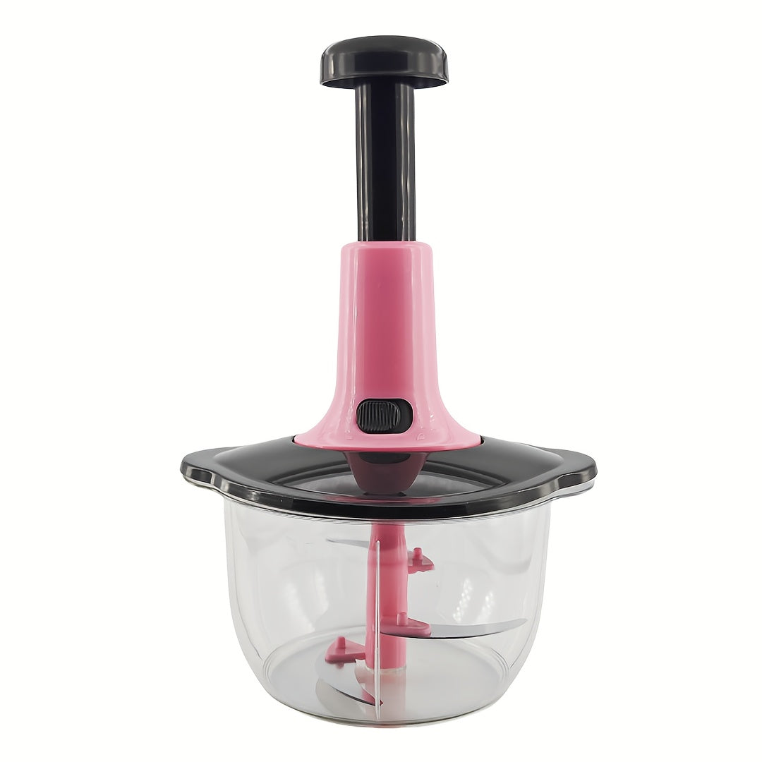 Metal Hand Food Chopper with Straight Blade Edge for Vegetables Fruits Herbs