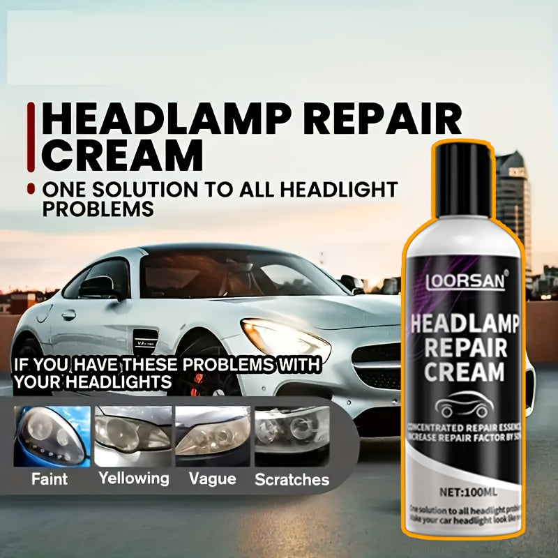 Car Headlight Restoration Kit Oxidized Yellowed Clear Lens 100ml 50ml
