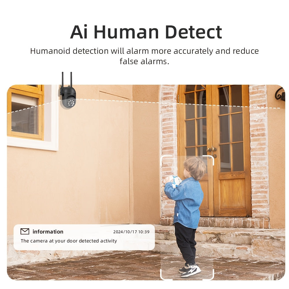 4-Piece 1080P HD Wireless Security Camera System with PTZ Night Vision Motion Alerts