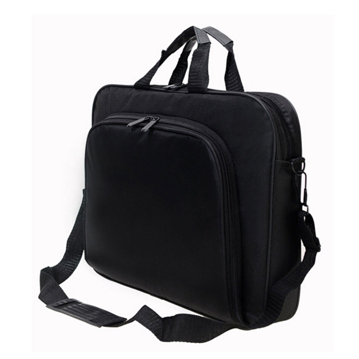 Qora Polyamidli noutbuk qopqog'i, yelka sumkasi va bir nechta bo'linmalari bilan