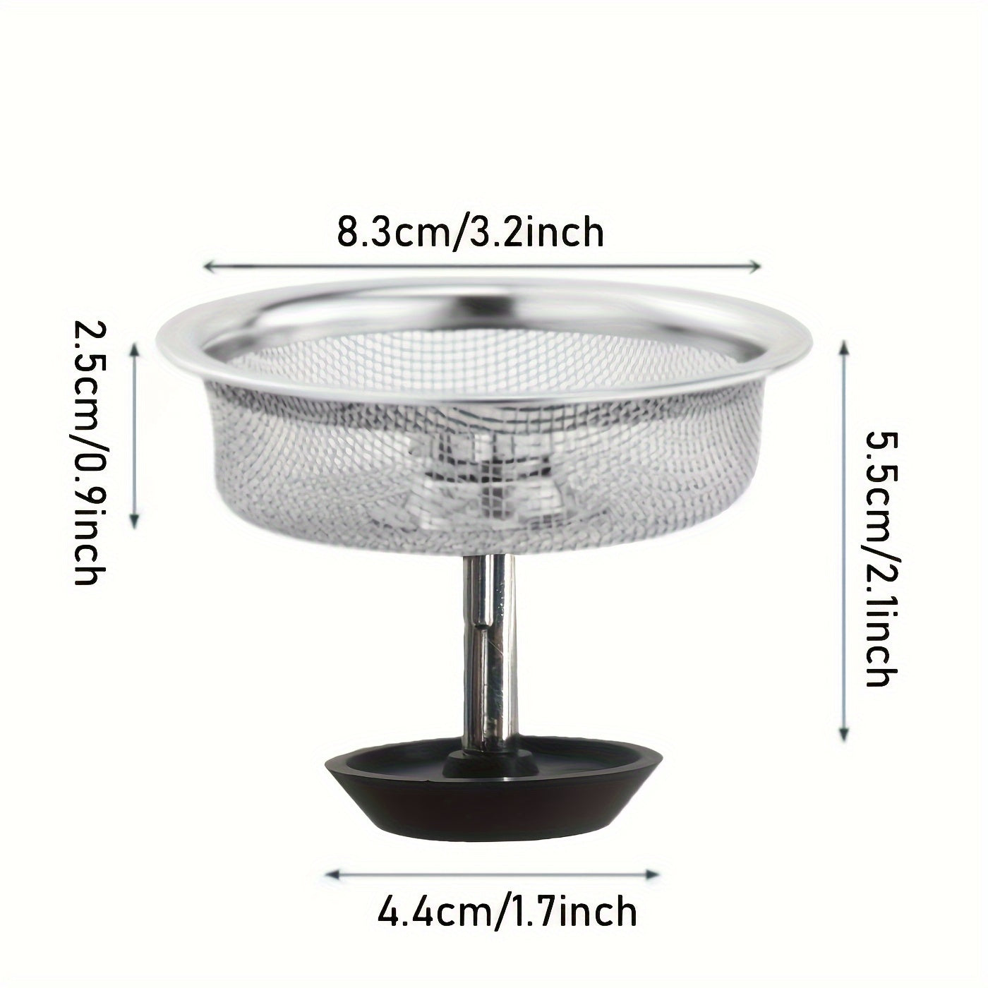 Сито для кухонной раковины из нержавеющей стали - подходит для раковин 8,13 см и 5,33 см, противозасорная крышка для слива, фильтровальная сетка, универсальное.