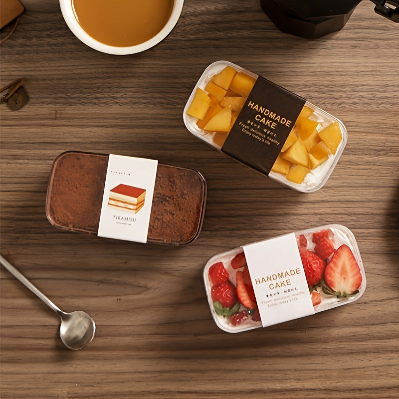 Набор из 10 прозрачных пластиковых контейнеров для десертов и тортов