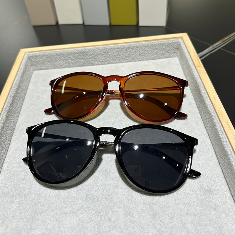 Casual Full Rim Glasses with Anti-Reflective PC Lenses Stainless Steel Frame for Hiking and Daily Wear