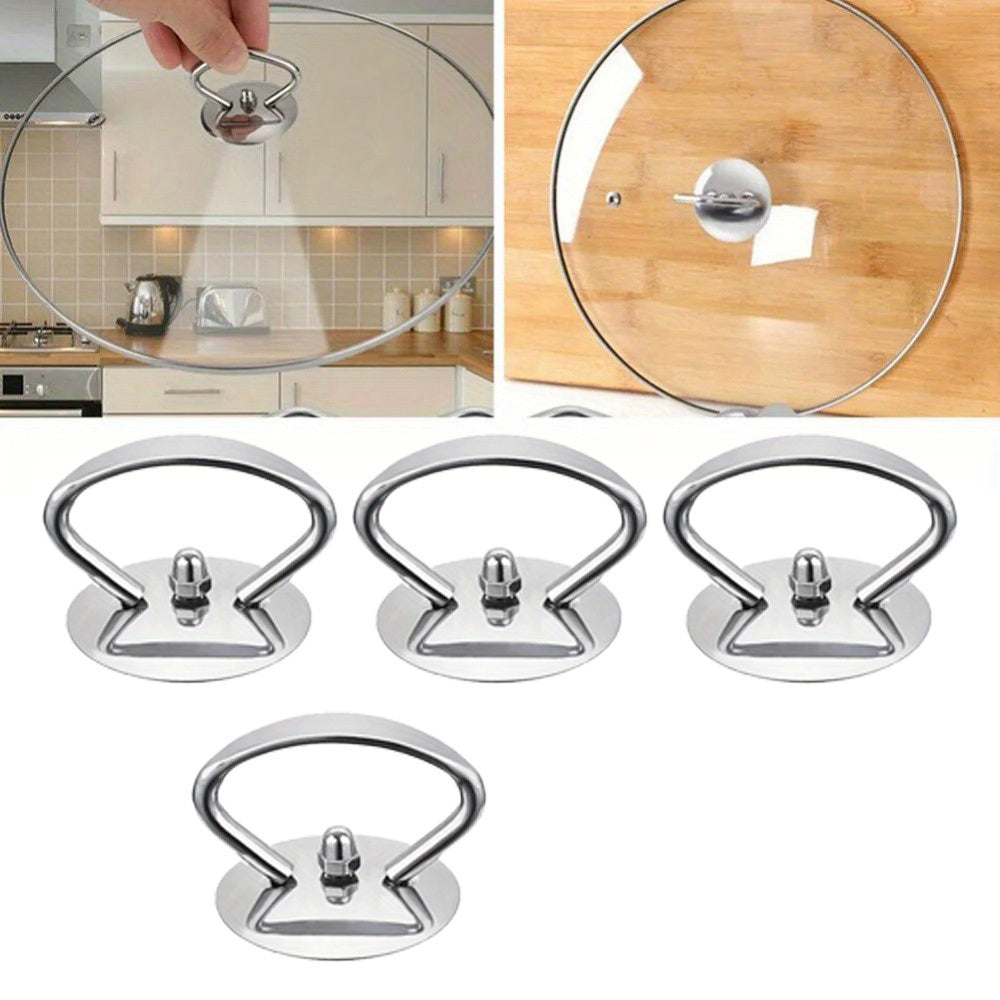 Juego de 4 agarraderas de tapa de acero inoxidable para olla, resistentes al calor, reemplazos para utensilios de cocina