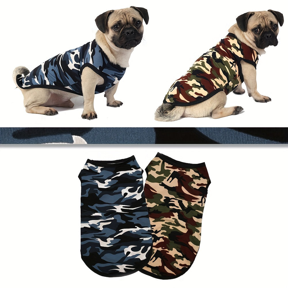 Camouflage Print Dog Vest for Small and Medium Pets Pullover Polyester