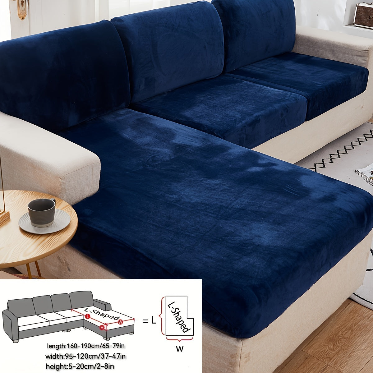 Velvet divan qopqog'i qishda issiqlik, changga chidamli, elastik, to'liq qamrov, sirpanishga qarshi, mushuk chizishiga chidamli