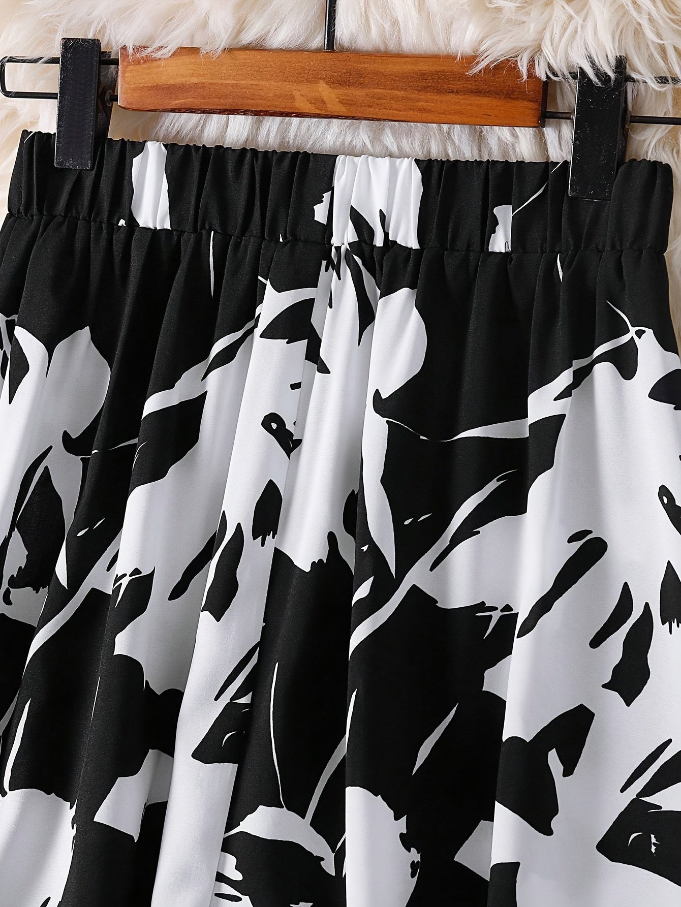 Women's Floral Woven Polyester Half-Skirt for Spring Summer Autumn