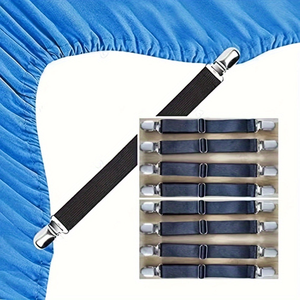 Adjustable Bed Sheet Clips Pack of 2 Heavy Duty Mattress Sheet Holders Elastic Straps