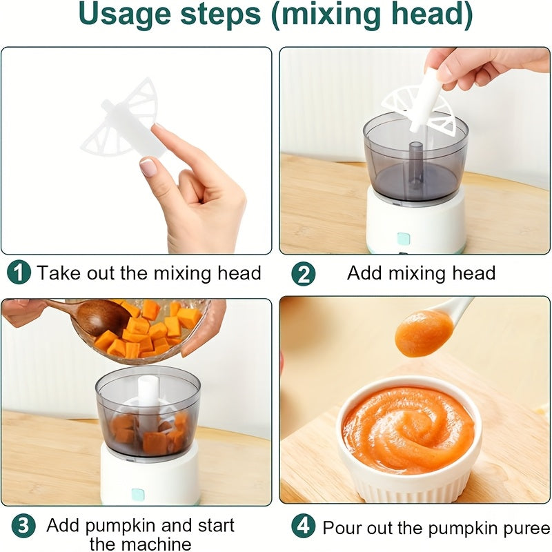 Mini picadora de carne recargable 3 en 1 con cuchillas de acero inoxidable, 10000 RPM