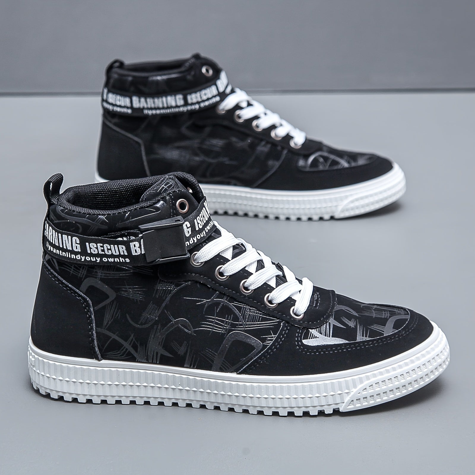 Мужские высокие кеды для скейтбординга, повседневные кроссовки на шнуровке с ПВХ подошвой