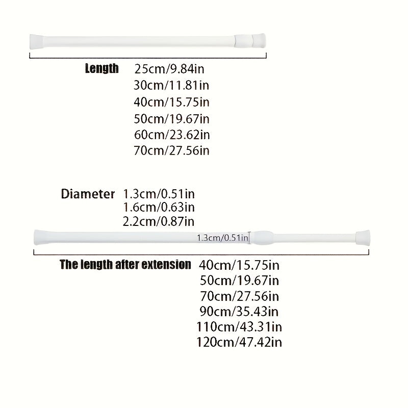 Adjustable Tension Curtain Rod with Anti-Slip Base Waterproof Easy Installation for Home and Bathroom