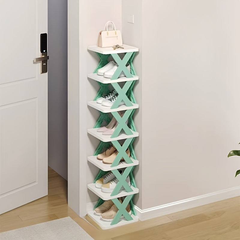 Folding Shoe Rack Space Saver Easy Assembly for Entryway Office Bathroom