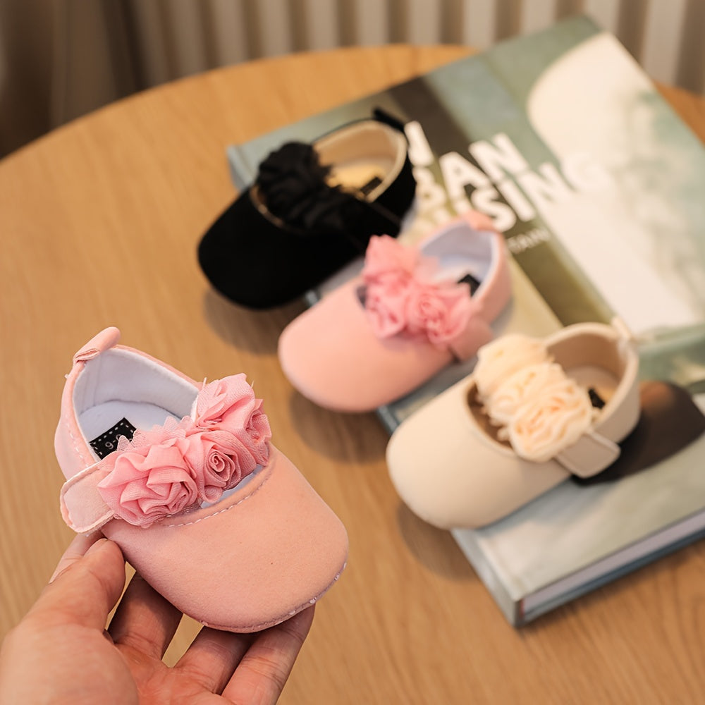 Kichkina qizlar Mary Jane poyabzali Bahor Kuz Nonslip mato gulli bezak