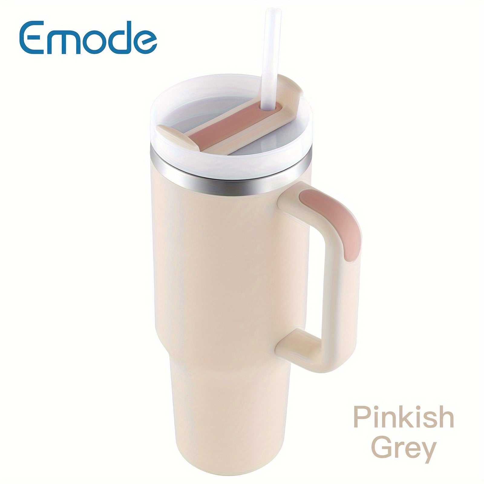 Taza de viaje de acero inoxidable con tapa y asa para bebidas de verano