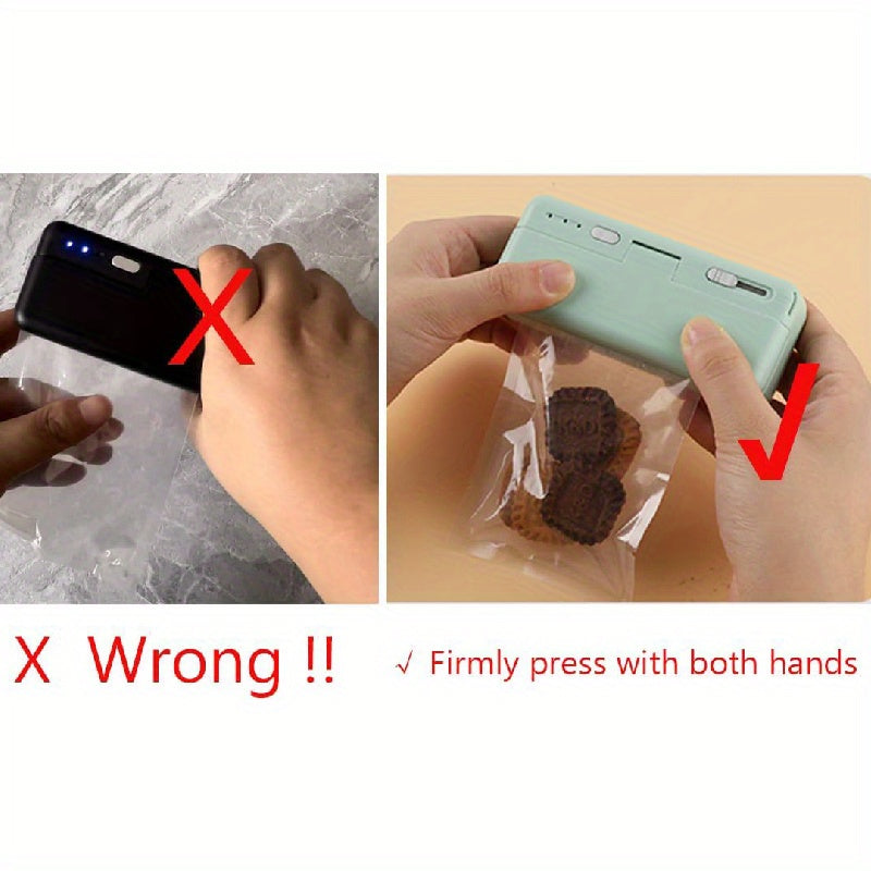 Mini Portativ Yopish Mashinasi yengil va samarali tarzda snack paketlarini yopadi, USB orqali qayta zaryadlanadi va sozlamalari moslashtirilgan, turli paketlar uchun ideal va sayohat hamda pikniklar uchun mukammal.