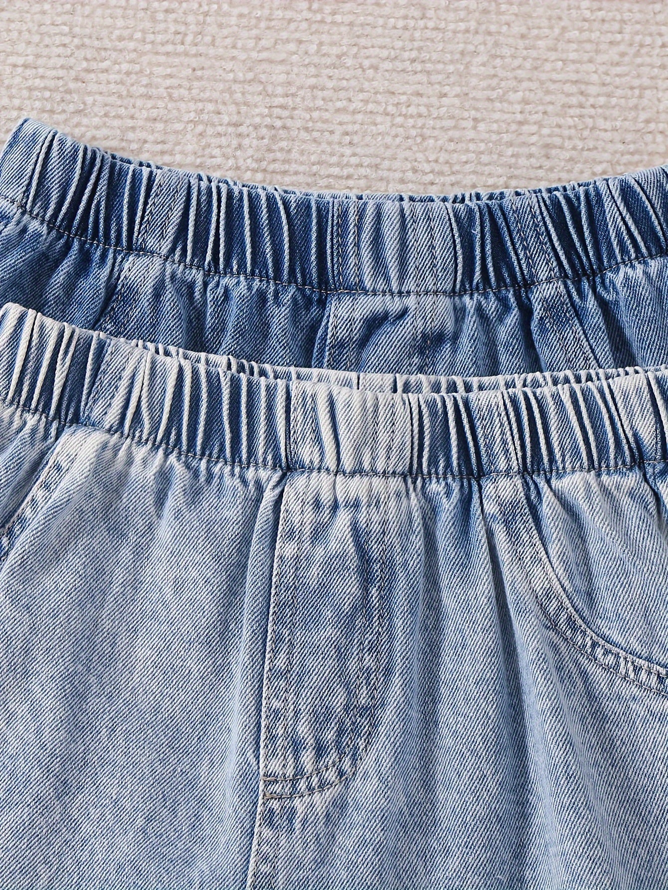 Джинсовые штаны для девочек, 2 шт., свободные прямые, длинные, для всех сезонов, повседневные