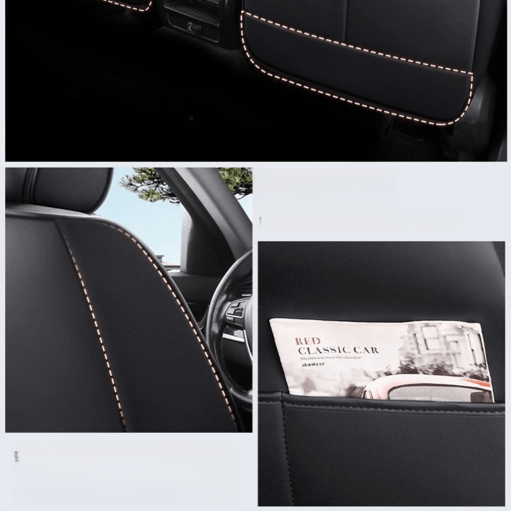 Universal Car Seat Cover Full Enclosure PU Leather Ice Silky Fiber All-Season