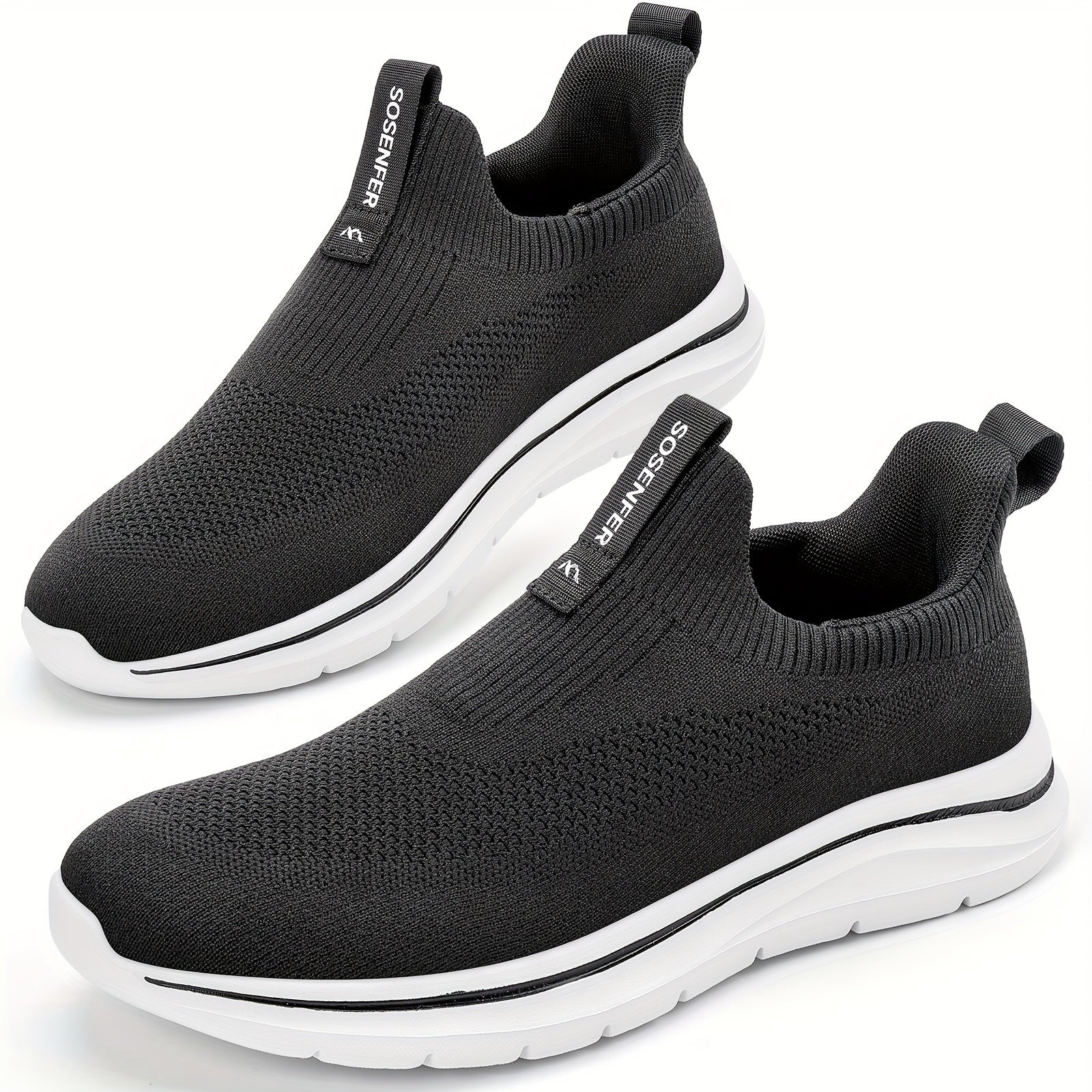 Men's Breathable Slip-On Loafers Casual Office Shoes Solid Color All-Season