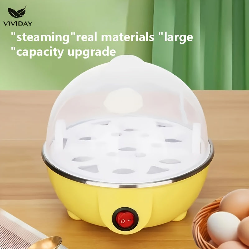 Yevropa Standartli Tuxum Pishirgich, uy uchun katta hajmli bitta qatlamli bug'li pishirgich, 7 tuxumni sig'ya oladi, avtomatik o'chirish funksiyasi bilan ko'p funksiyali, quruq qizib ketishni oldini oladi, nonushta uchun ideal