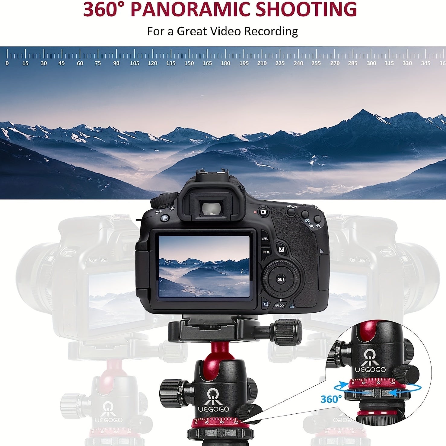 Professional Tripod Set with 210cm Camera Stand and Monopod for Photography and Travel