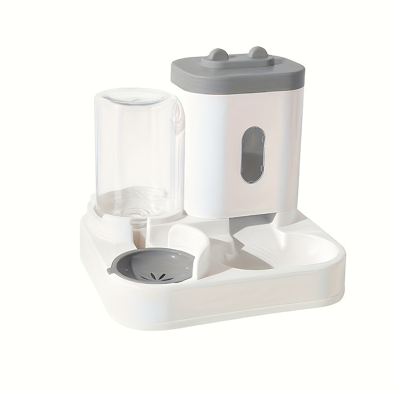 Automatic Cat Feeder and Water Dispenser Non-Electric Plastic Food and Water Station