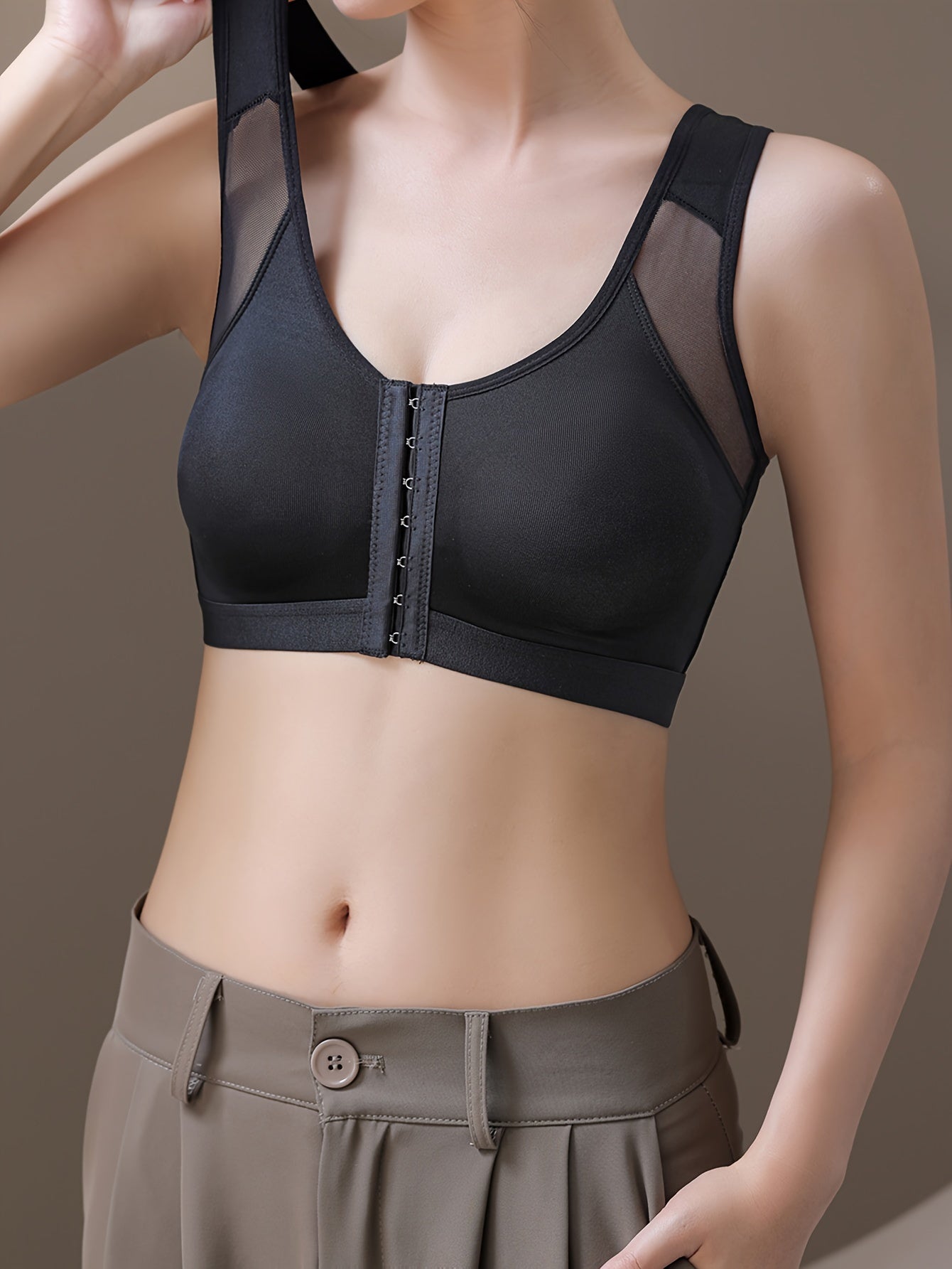 Women's Mesh Stitching Adjustable Sports Bra Breathable Comfortable
