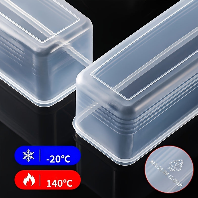 4 Pack Rectangular Food Storage Containers Reusable Refrigerator Organizer