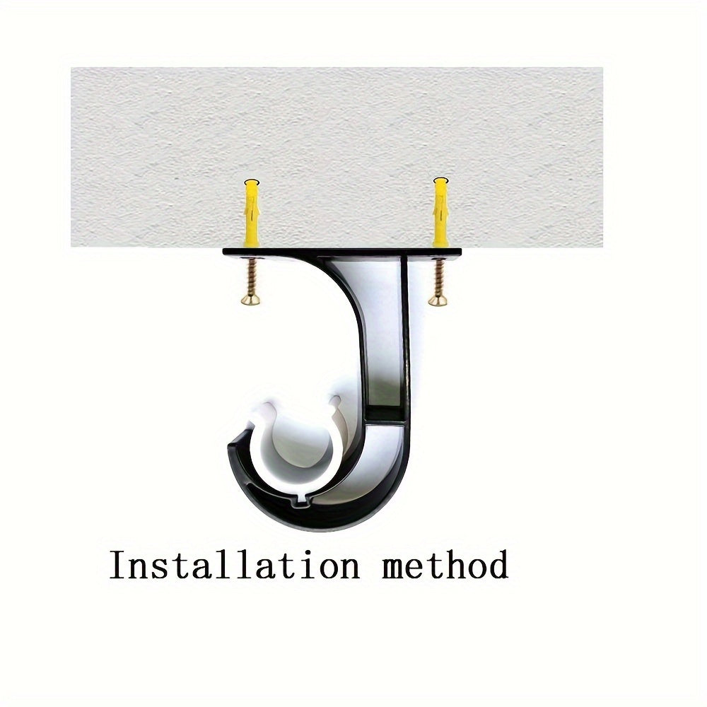 2 ta zamonaviy va mustahkam qora alyuminiy pardalar tutqichlari to'plami, 2 ta vint va plastik kengaytma qismlari bilan - oson o'rnatish uchun moslashuvchan dizayn