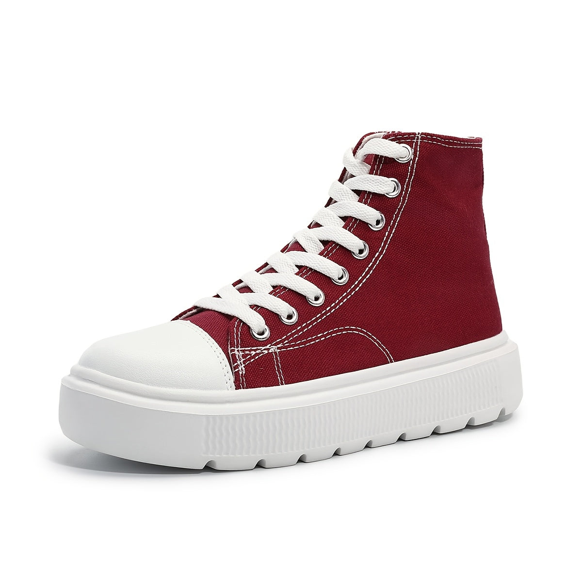 Women's High Top Shoes Thick Sole Casual Lace-Up Platform Flats