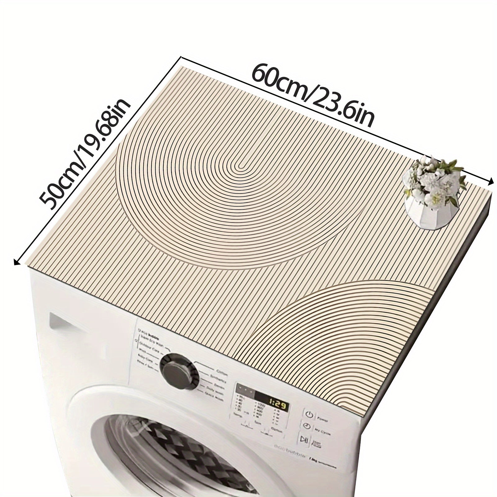 Uniseks Krema Geometrik chiziqli yuvish va quritish uchun qopqoq mato, sirpanmaydigan