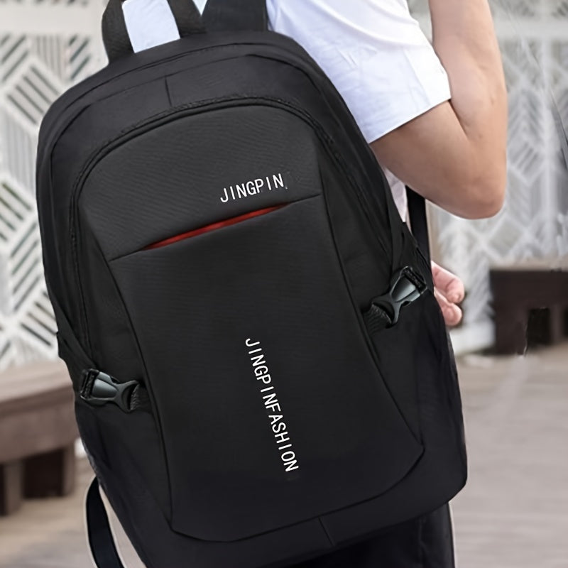 Men's Nylon Backpack Large Capacity Laptop Compartment Casual School Travel