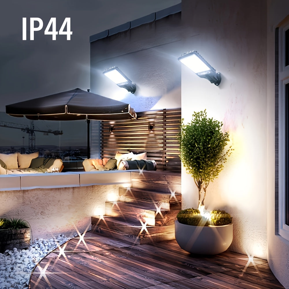 Solar Motion Sensor Wall Light with 9COB LEDs Remote Control 3 Modes Outdoor Security